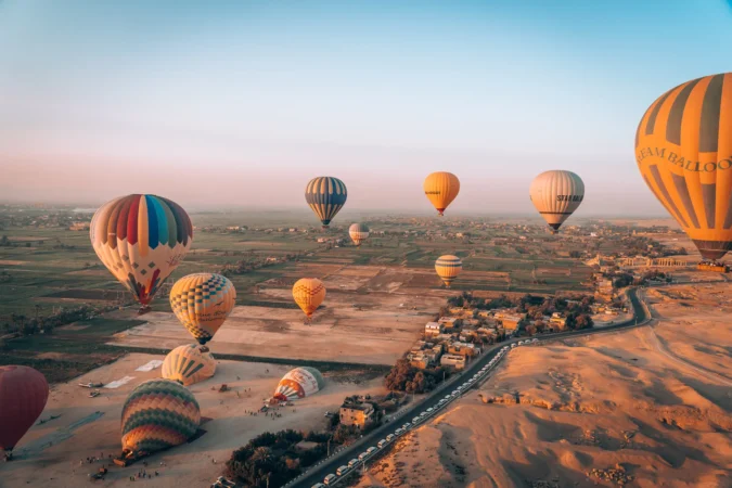 Sunrise Hot Air Balloon with Valley of Kings